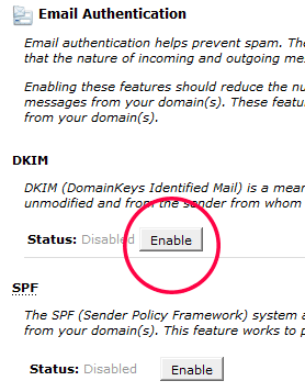 cPanel DKIM Email Authentication